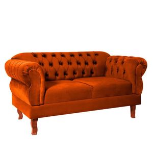 Namoradeira 2 Lugares Chesterfield Elisabeth Via Encanto Veludo Cobre
