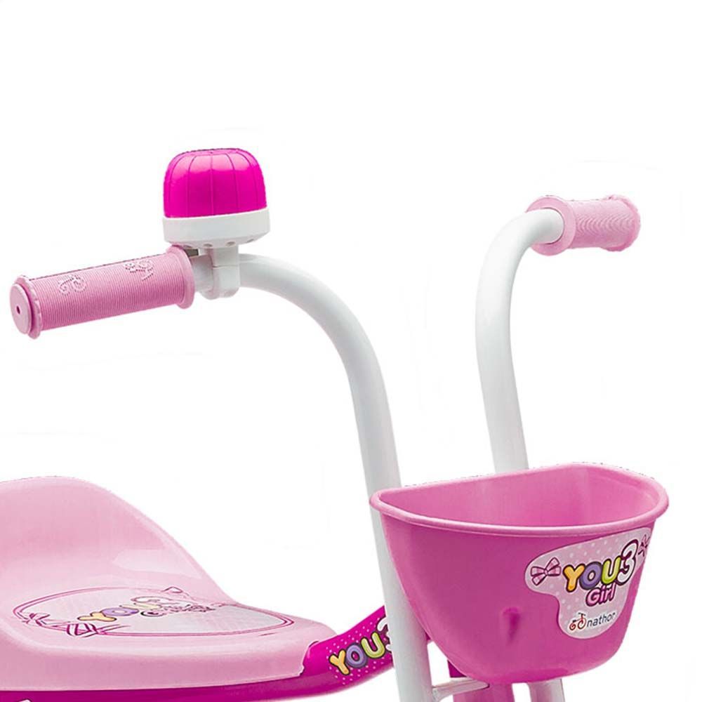 Triciclo Infantil Aro 5 You 3 Girl Nathor - Rosa