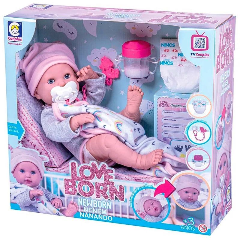 Boneca Bebê Dormindo Reborn Cotiplás