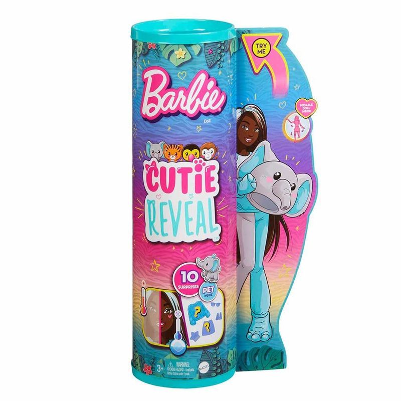 Boneca Articulada - Barbie Cutie Reveal - Selva - Elefante - Mattel