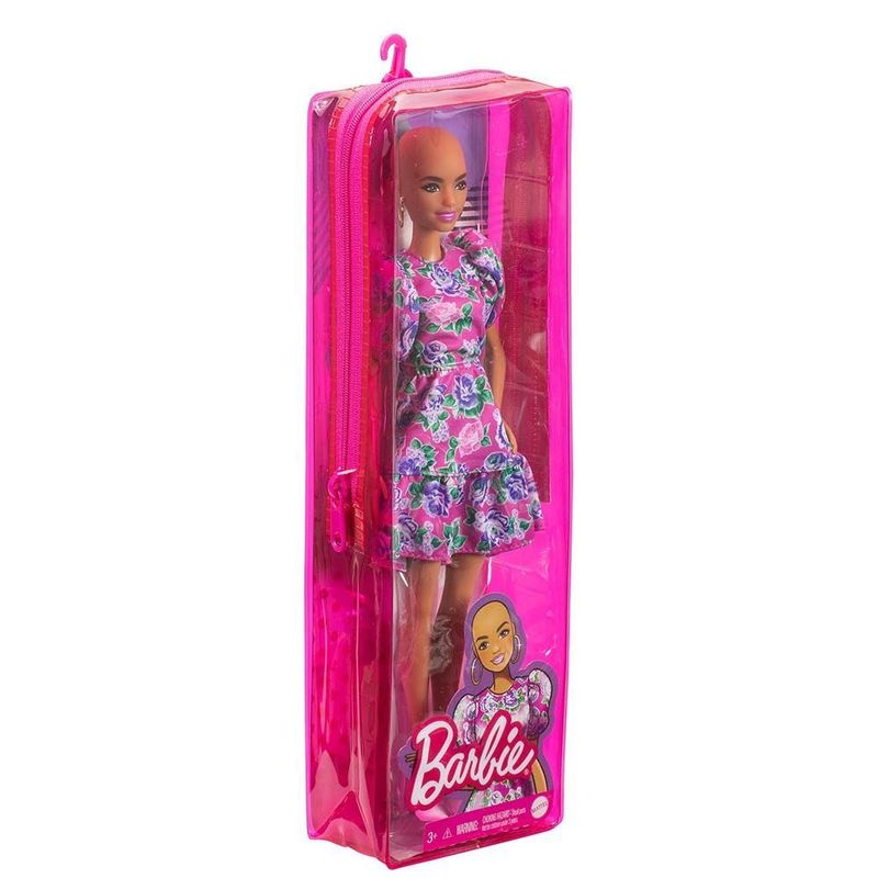 Boneca Barbie Fashionistas - 150 Sem Cabelos Vestido Floral Rosa