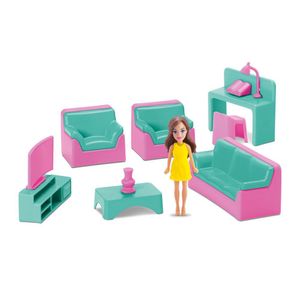 Boneca Com Móveis E Acessórios - Judy Home - Sala - Samba Toys