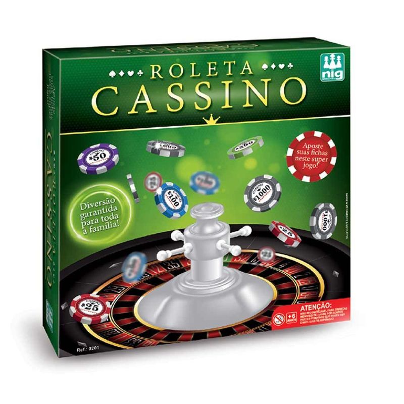 Jogo Infantil de Tabuleiro e Roleta - Cassino - Nig Brinquedos