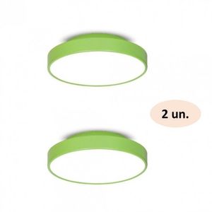 Kit 2 Plafons Para 2 Lâmpadas Redondo 25Cm 7651 Jd Molina Verde