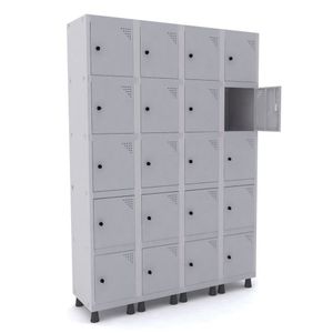 Armário Locker Roupeiro 20 Portas Aço Grp 504/20 Pandin Móveis Cinza