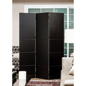 Biombo Frisado Preto 180X135Cm Preto