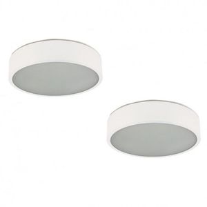 Kit 2 Plafon Sobrepor Redondo Para 1 Lâmpada 20cm Branco