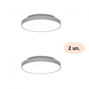 Kit 2 Plafons Para 4 Lâmpadas Redondo 50Cm 7653 Jd Molina Jd Molina Prata