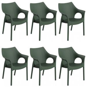 Conjunto 6 Cadeiras Relic Grifit Verde Alecrim