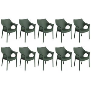 Conjunto 10 Cadeiras Relic Grifit Verde Alecrim