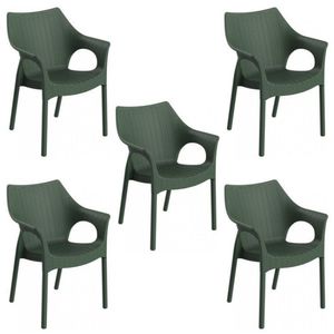 Conjunto 5 Cadeiras Relic Grifit Verde Alecrim