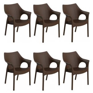 Conjunto 6 Cadeiras Relic Grifit Chocolate