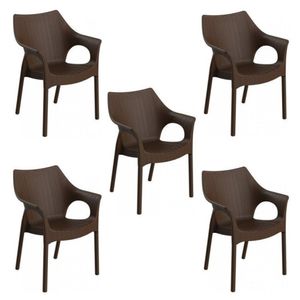 Conjunto 5 Cadeiras Relic Grifit Chocolate
