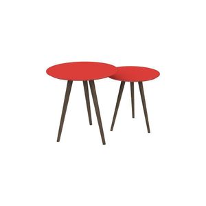 Conjunto De Mesa Redondo Vermelho