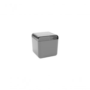 Porta-algodão Cotonetes Cor Cinza Frio E Fumê Plástico Linha Cube Coza Cinza Frio