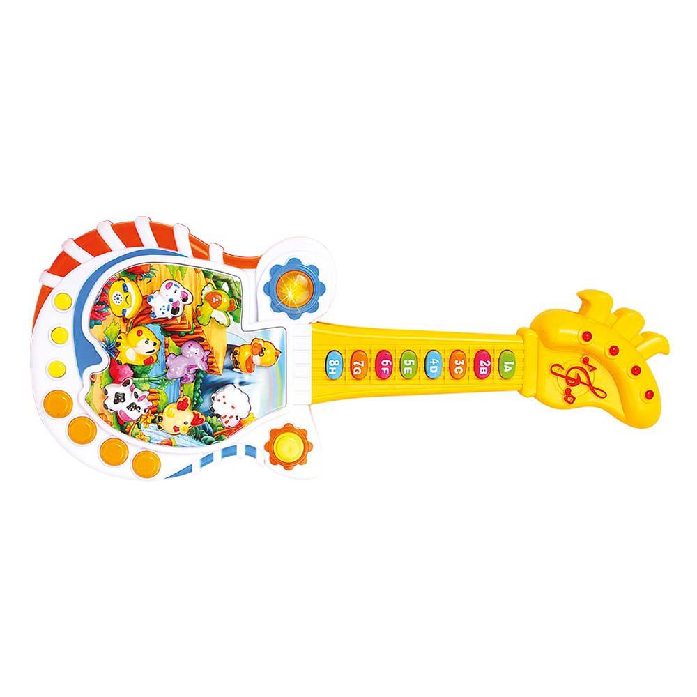 Guitarra Educativa Paradise Com Som e Luz DM Toys Musical – 45 centimetros  – Maior Loja de Brinquedos da Região