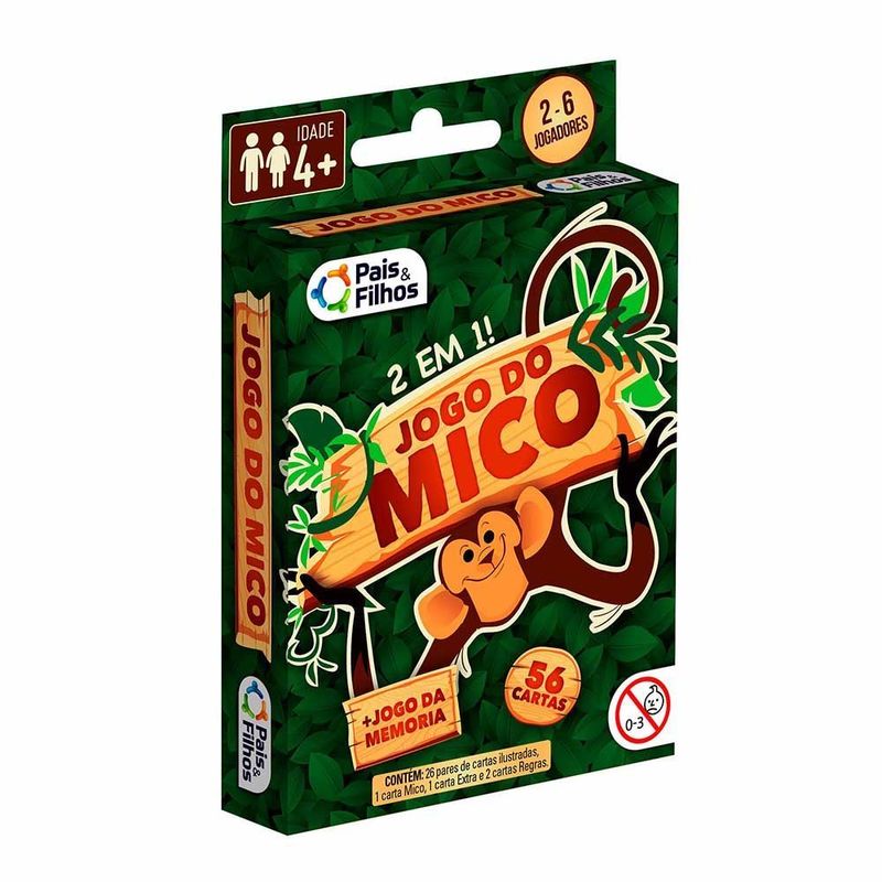 Jogo Do Mico E Memória - 2 Em 1 - 56 Cartas - Pais E Filhos - WebContinental