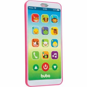 Telefone Infantil Com Sons - Celular Baby Phone - Rosa - Buba