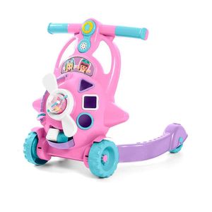 Andador Infantil - 2 Em 1 - Com Atividades - Bebê Aviador - Rosa - Tateti