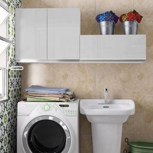 Kit Área Serviço Acordes Glamy MDF 2 Armários Aéreos Madesa