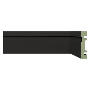 Kit Rodapé De Mdf 7cm X 15mm X 2,40m 10 Barras Com Friso Resistente A Umidade 702 Moldufama Preto