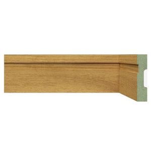 Kit Rodapé De Mdf 7cm X 15mm X 2,40m 10 Barras Com Friso Resistente A Umidade Moldufama 702 Carvalho Prime