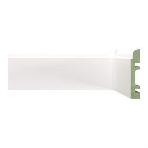 Kit Rodapé De Mdf 8cm X 15mm X 2,40m 40 Barras Lisas Resistente A Umidade Moldufama 802 Branco