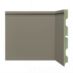 Kit Rodapé De Mdf 20cm X 15mm X 2,40m 40 Barras Com Friso Resistente A Umidade Moldufama 2002 Cinza Titanium
