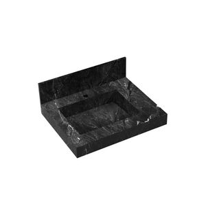 Lavatório Em Porcelanato Com Cuba Esculpida 60cm Slim Blu Black