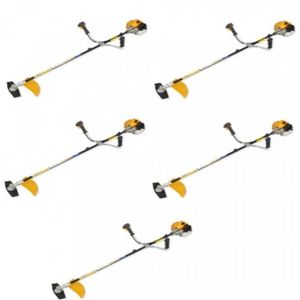Kit Com 5 Roçadeira A Gasolina Semi Profissional 33cc Vr330h Vulcan Trent Amarelo