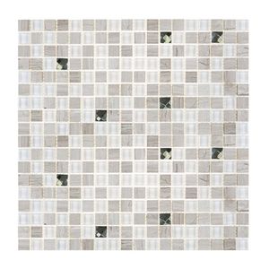 Pastilha De Mármore E Vidro Quadrados 1,5cm Diamond Glass Mosaic 6mmx30cmx30cm (placa) Branca/bege