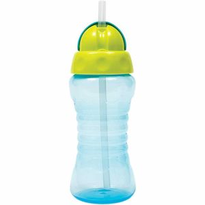Garrafinha Fresh Infantil Com Tampa E Canudo - 300Ml - Azul - Buba