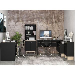 Office 1 Mesa 1 Mesa 135Cm 1 Balcão Preto