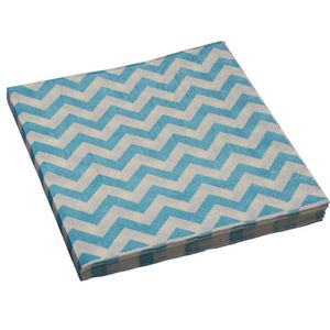 Guardanapo De Papel Folha Dupla Vizapi Missoni 1507 33Cm - 20 Unidades Azul E Branco