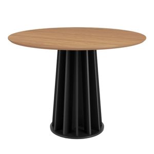 Mesa Redonda Ripada 105cm 4 Lugares Dalla Costa Freijó/preto
