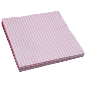 Guardanapo De Papel Folha Dupla Vizapi Stripes 1499 33Cm - 20 Unidades Branco Com Rosa