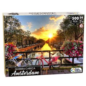 Quebra-Cabeça - 500 Peças - Amsterdam - Holanda - Pais E Filhos