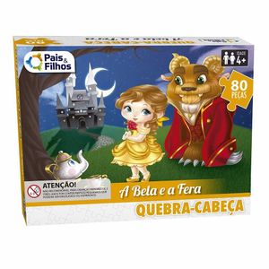 Quebra-Cabeça - 80 Peças - A Bela E A Fera - Pais E Filhos