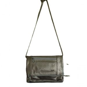 Bolsa Feminina Transversal de Couro Legitimo Dourado