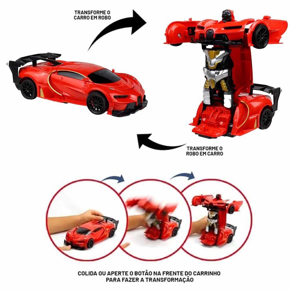 Carrinho Transformável Polícia Controle Remoto Megaformers