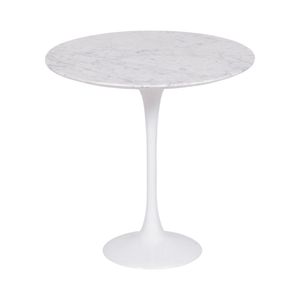 Mesa Saarinen Lateral Carrara 51cm - Base Branca