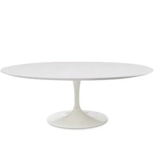 Mesa Tulipa Saarinen Oval 235x122cm Laqueada Branco