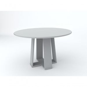 Mesa Redonda Isabela 135 X 135cm Vidro Off White