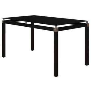 Mesa Malva 140x80cm Preta Tampo Vidro Temperado Preto