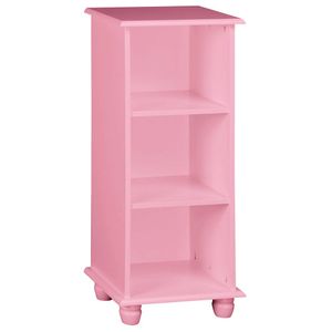 Torre Antique Baixa Lateral 2 Prateleiras Laca Rosa Algodão