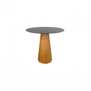 Mesa Cone Para Sala De Jantar - Madeira Freijó Tampo 70cm Laca Preta Marrom