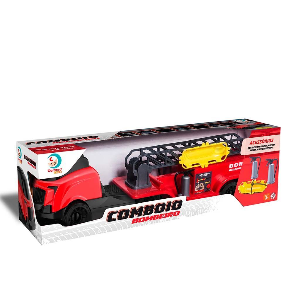 CAMINHÃO DE BRINQUEDO COMBOIO BOMBEIRO COM ACESSORIOS - CAMINHÃO DE  BRINQUEDO COMBOIO BOMBEIRO COM ACESSORIOS - TODOS