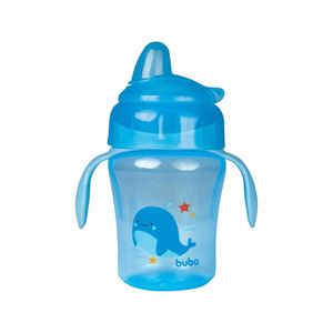 Copo De Treinamento Bebê - Alça Removível - 240Ml - Fundo Do Mar - Azul - Buba