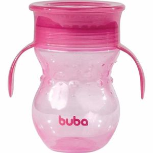 Copo De Treinamento 360 Bebê - Com Alça - 270Ml - Rosa - Buba