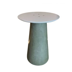 Base Mesa Cone Cimento Queimado 60cm Até 110cm Cinza
